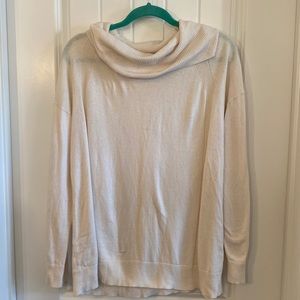 Cream Cowell neck sweater size medium
